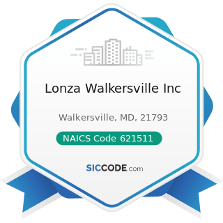 Lonza Walkersville Inc - NAICS Code 621511 - Medical Laboratories