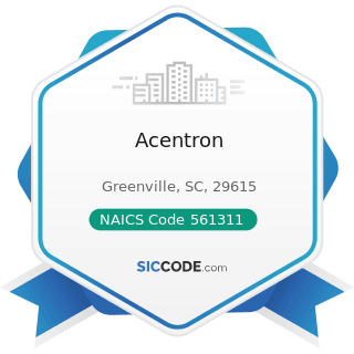 Acentron - NAICS Code 561311 - Employment Placement Agencies