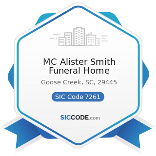 MC Alister Smith Funeral Home - SIC Code 7261 - Funeral Service and Crematories