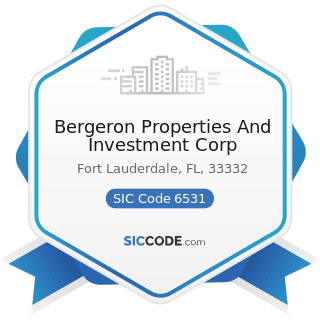 Bergeron Properties And Investment Corp - SIC Code 6531 - Real Estate Agents and Managers
