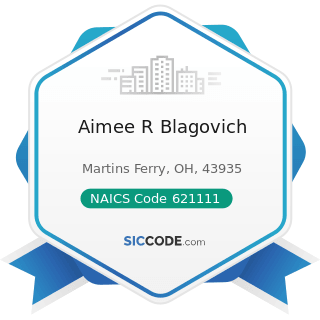 Aimee R Blagovich - NAICS Code 621111 - Offices of Physicians (except Mental Health Specialists)