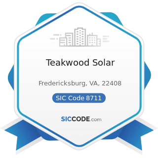 Teakwood Solar - SIC Code 8711 - Engineering Services