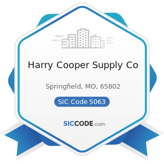 Harry Cooper Supply Co - SIC Code 5063 - Electrical Apparatus and Equipment Wiring Supplies, and...