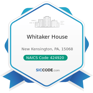 Whitaker House - NAICS Code 424920 - Book, Periodical, and Newspaper Merchant Wholesalers