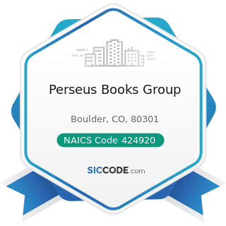 Perseus Books Group - NAICS Code 424920 - Book, Periodical, and Newspaper Merchant Wholesalers