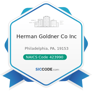 Herman Goldner Co Inc - NAICS Code 423990 - Other Miscellaneous Durable Goods Merchant...