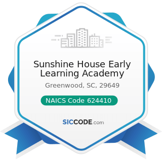Sunshine House Early Learning Academy - NAICS Code 624410 - Child Care Services