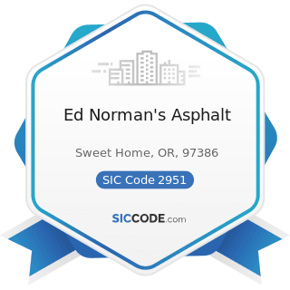 Ed Norman's Asphalt - SIC Code 2951 - Asphalt Paving Mixtures and Blocks