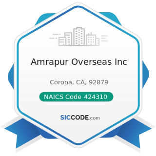 Amrapur Overseas Inc - NAICS Code 424310 - Piece Goods, Notions, and Other Dry Goods Merchant...