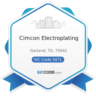Cimcon Electroplating - SIC Code 3471 - Electroplating, Plating, Polishing, Anodizing, and...