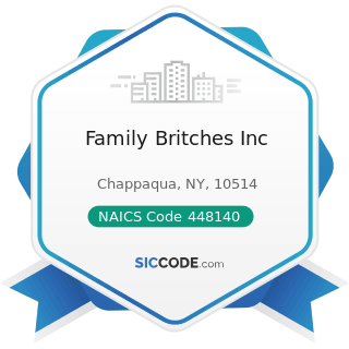 Family Britches Inc - NAICS Code 448140 - Family Clothing Stores