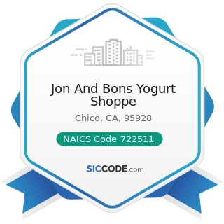 Jon And Bons Yogurt Shoppe - NAICS Code 722511 - Full-Service Restaurants