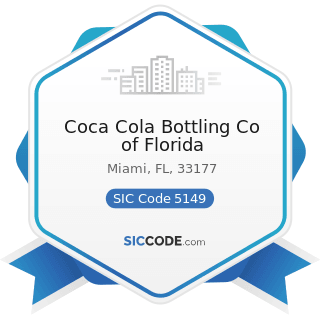 Coca Cola Bottling Co of Florida - SIC Code 5149 - Groceries and Related Products, Not Elsewhere...