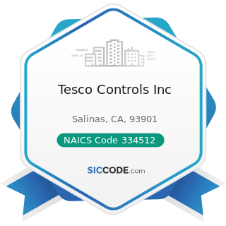 Tesco Controls Inc - NAICS Code 334512 - Automatic Environmental Control Manufacturing for...