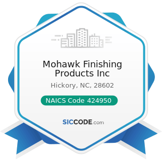 Mohawk Finishing Products Inc - NAICS Code 424950 - Paint, Varnish, and Supplies Merchant...