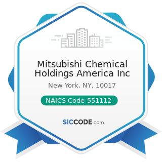 Mitsubishi Chemical Holdings America Inc - NAICS Code 551112 - Offices of Other Holding Companies