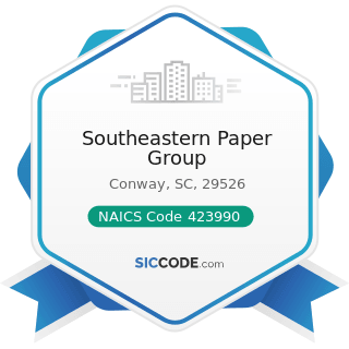 Southeastern Paper Group - NAICS Code 423990 - Other Miscellaneous Durable Goods Merchant...