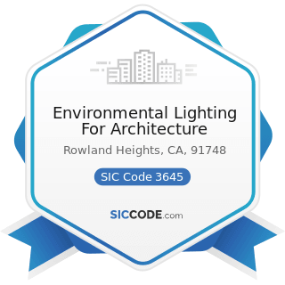 Environmental Lighting For Architecture - SIC Code 3645 - Residential Electric Lighting Fixtures