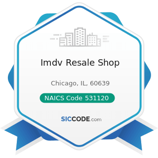 Imdv Resale Shop - NAICS Code 531120 - Lessors of Nonresidential Buildings (except...