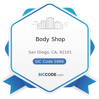 Body Shop - SIC Code 5999 - Miscellaneous Retail Stores, Not Elsewhere Classified