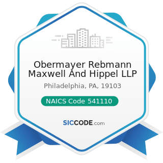 Obermayer Rebmann Maxwell And Hippel LLP - NAICS Code 541110 - Offices of Lawyers