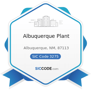 Albuquerque Plant - SIC Code 3275 - Gypsum Products