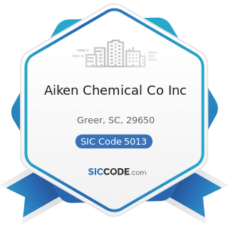 Aiken Chemical Co Inc - SIC Code 5013 - Motor Vehicle Supplies and New Parts