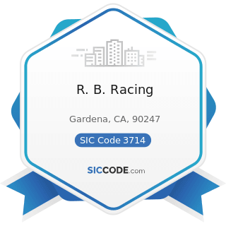 R. B. Racing - SIC Code 3714 - Motor Vehicle Parts and Accessories