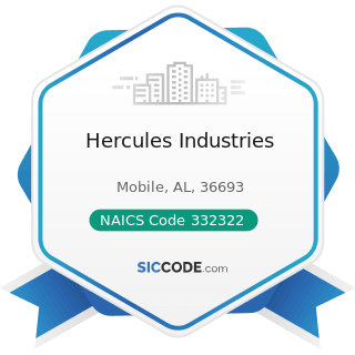 Hercules Industries - NAICS Code 332322 - Sheet Metal Work Manufacturing
