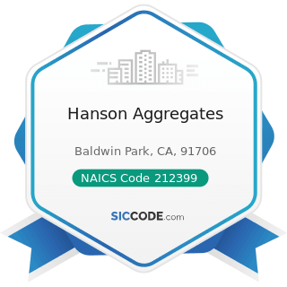 Hanson Aggregates - NAICS Code 212399 - All Other Nonmetallic Mineral Mining