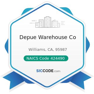 Depue Warehouse Co - NAICS Code 424490 - Other Grocery and Related Products Merchant Wholesalers