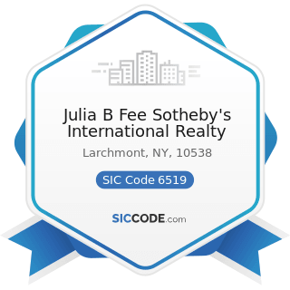 Julia B Fee Sotheby's International Realty - SIC Code 6519 - Lessors of Real Property, Not...