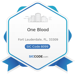 One Blood - SIC Code 8099 - Health and Allied Services, Not Elsewhere Classified