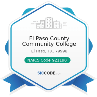 El Paso County Community College - NAICS Code 921190 - Other General Government Support