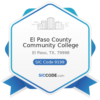 El Paso County Community College - SIC Code 9199 - General Government, Not Elsewhere Classified