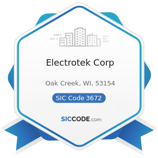 Electrotek Corp - SIC Code 3672 - Printed Circuit Boards