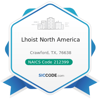 Lhoist North America - NAICS Code 212399 - All Other Nonmetallic Mineral Mining