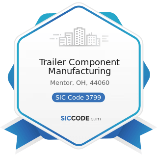 Trailer Component Manufacturing - SIC Code 3799 - Transportation Equipment, Not Elsewhere...