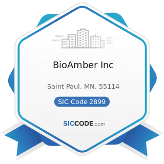 BioAmber Inc - SIC Code 2899 - Chemicals and Chemical Preparations, Not Elsewhere Classified