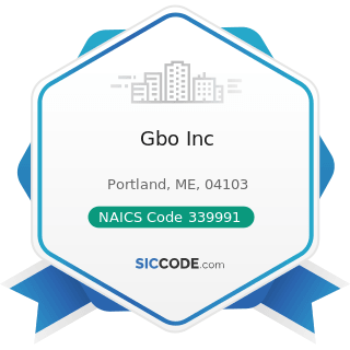 Gbo Inc - NAICS Code 339991 - Gasket, Packing, and Sealing Device Manufacturing