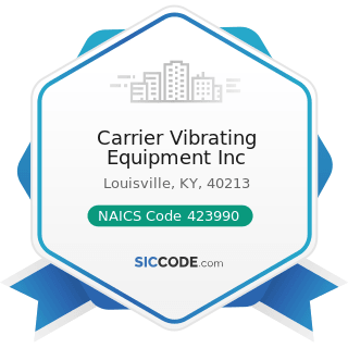 Carrier Vibrating Equipment Inc - NAICS Code 423990 - Other Miscellaneous Durable Goods Merchant...