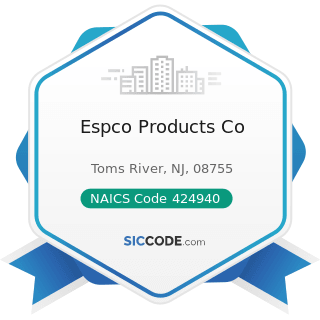 Espco Products Co - NAICS Code 424940 - Tobacco Product and Electronic Cigarette Merchant...