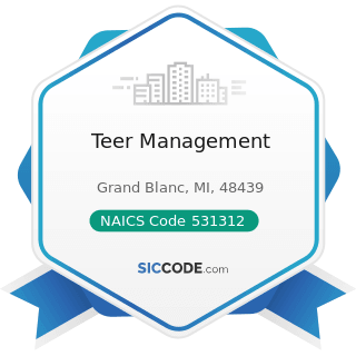 Teer Management - NAICS Code 531312 - Nonresidential Property Managers