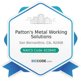 Patton's Metal Working Solutions - NAICS Code 423840 - Industrial Supplies Merchant Wholesalers