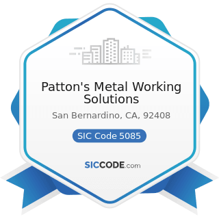 Patton's Metal Working Solutions - SIC Code 5085 - Industrial Supplies