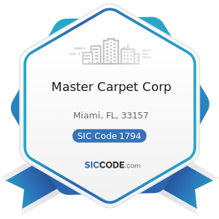 Master Carpet Corp - SIC Code 1794 - Excavation Work