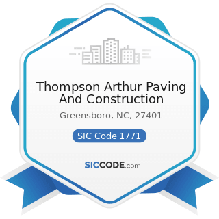 Thompson Arthur Paving And Construction - SIC Code 1771 - Concrete Work