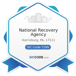 National Recovery Agency - SIC Code 7299 - Miscellaneous Personal Services, Not Elsewhere...
