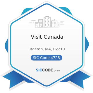 Visit Canada - SIC Code 4725 - Tour Operators