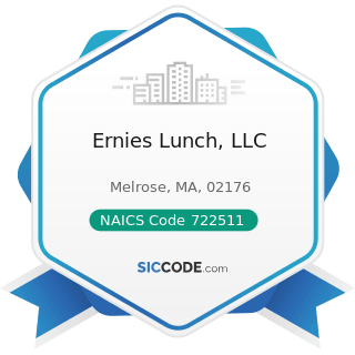 Ernies Lunch, LLC - NAICS Code 722511 - Full-Service Restaurants